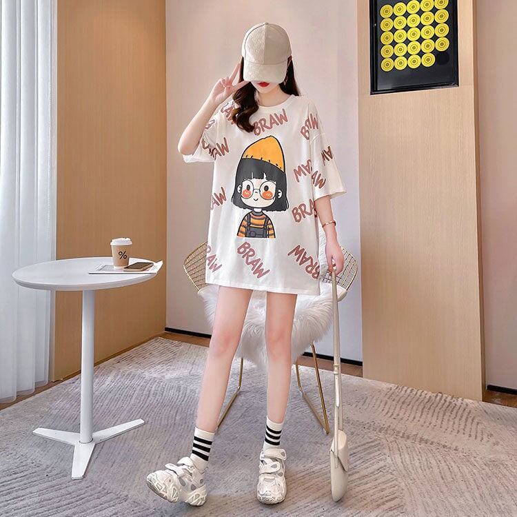 新商品 ラウンドネック 好感度満載 プリント Tシャツ カットソー＜S-8477＞