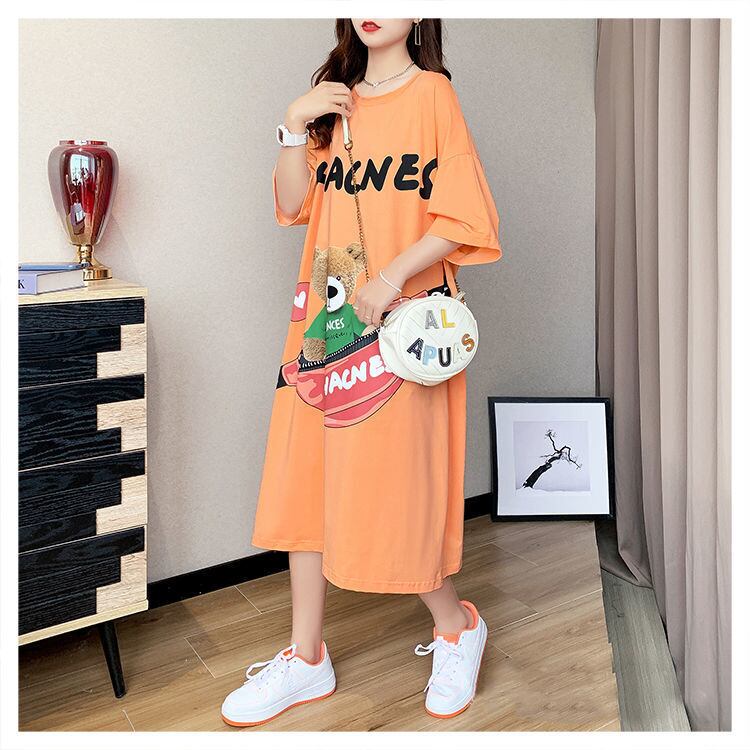 スタイリッシュ プリント カジュアル Tシャツ カットソー ワンピース＜S-8285＞