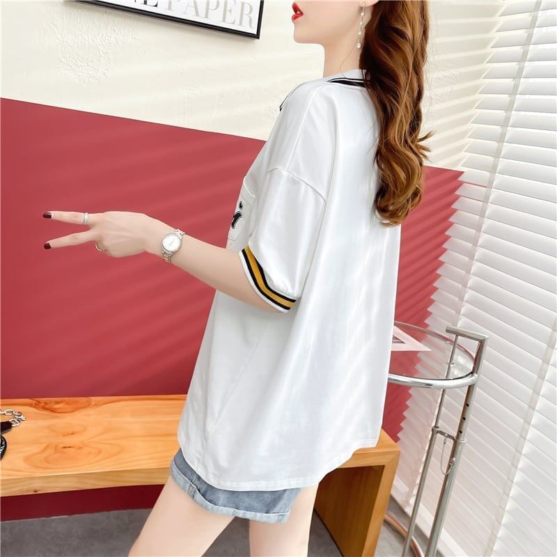 カジュアル 切り替え オシャレ度満点 プリント Tシャツ カットソー＜S-3650＞