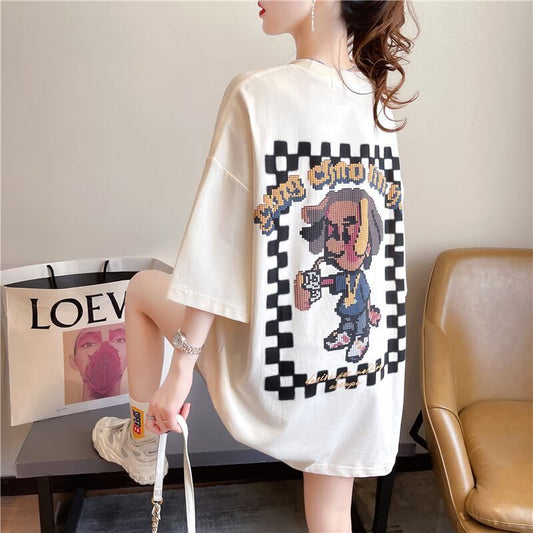 ゆったり感アップ 切り替え オシャレ度満点 プリント Tシャツ カットソー＜S-3478＞