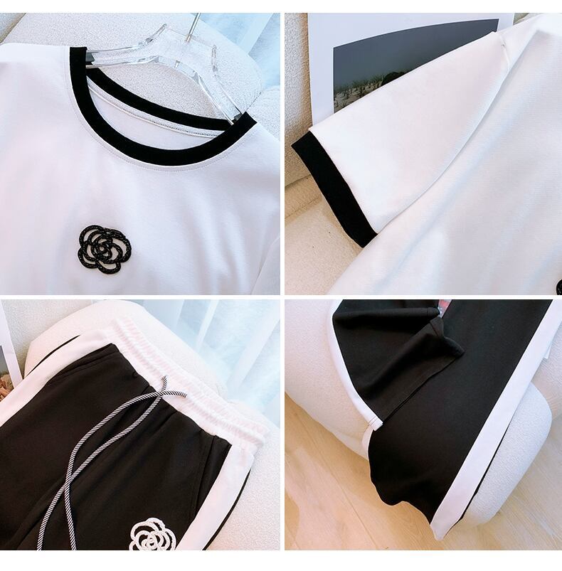 超人気 カジュアル 知的 シンプル Tシャツ＋パンツ ＜S-8460＞
