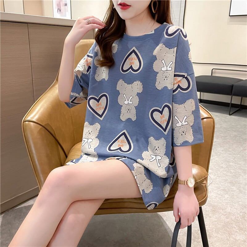 好感度満載 プリント 美感いっぱい Tシャツ カットソー＜S-3343＞