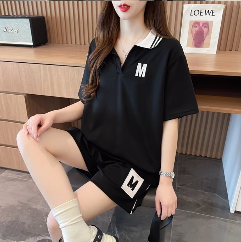売り切れ必至  ルーズ 半袖Ｔシャツⅹパンツセット全2色<S-8190>