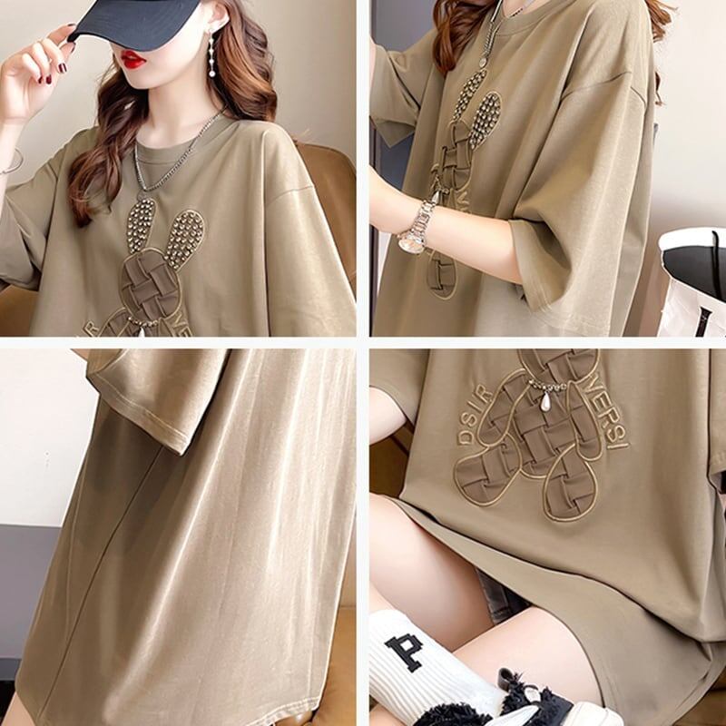好感度満載 切り替え 美感いっぱい プリント Tシャツ カットソー＜S-3525＞