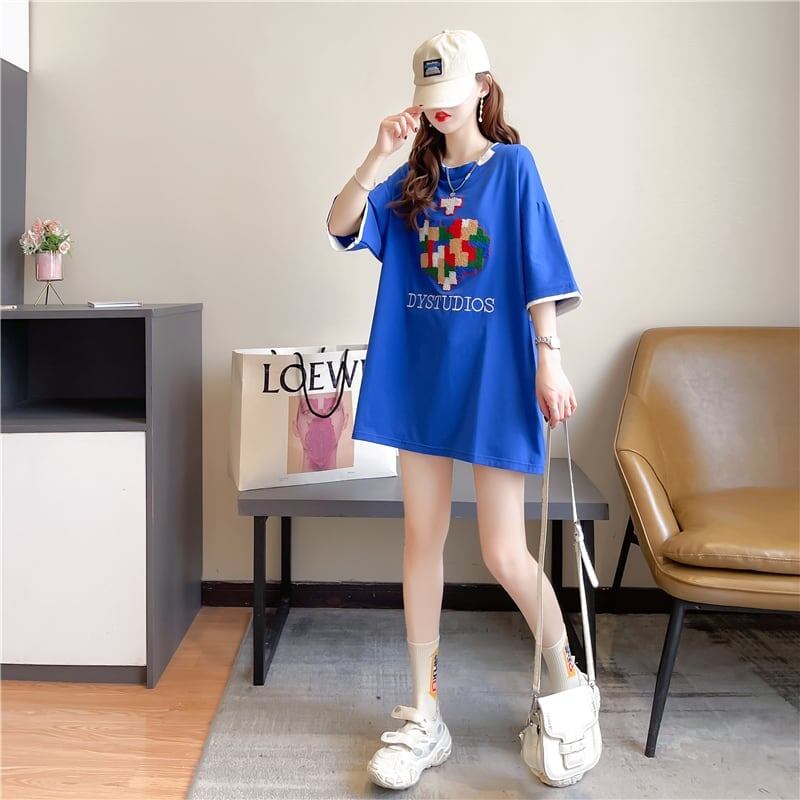 とてもデザイン性の高いモザイクエレメント半袖Tシャツ<S-2986>