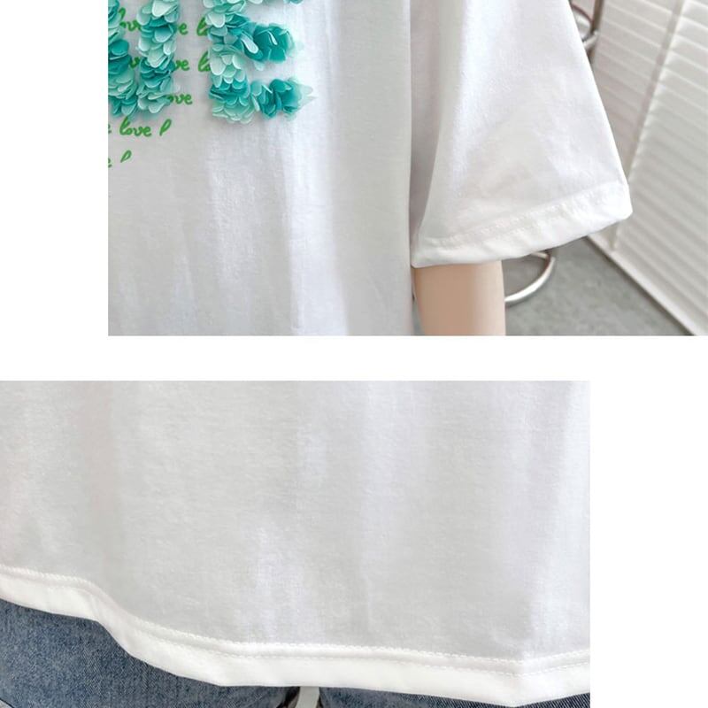 デザイン感 プリント チャーミング Tシャツ カットソートップス＜S-3151＞