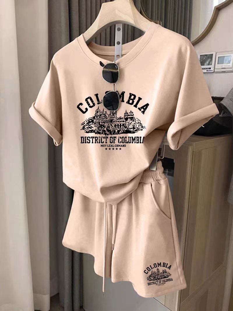 カジュアル 半袖 全４色 Tシャツ ショートパンツ セットアップ ＜S-11598＞