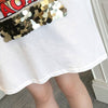スタイリッシュ プリント 一目惚れ Tシャツ カットソー ワンピース＜S-3440＞