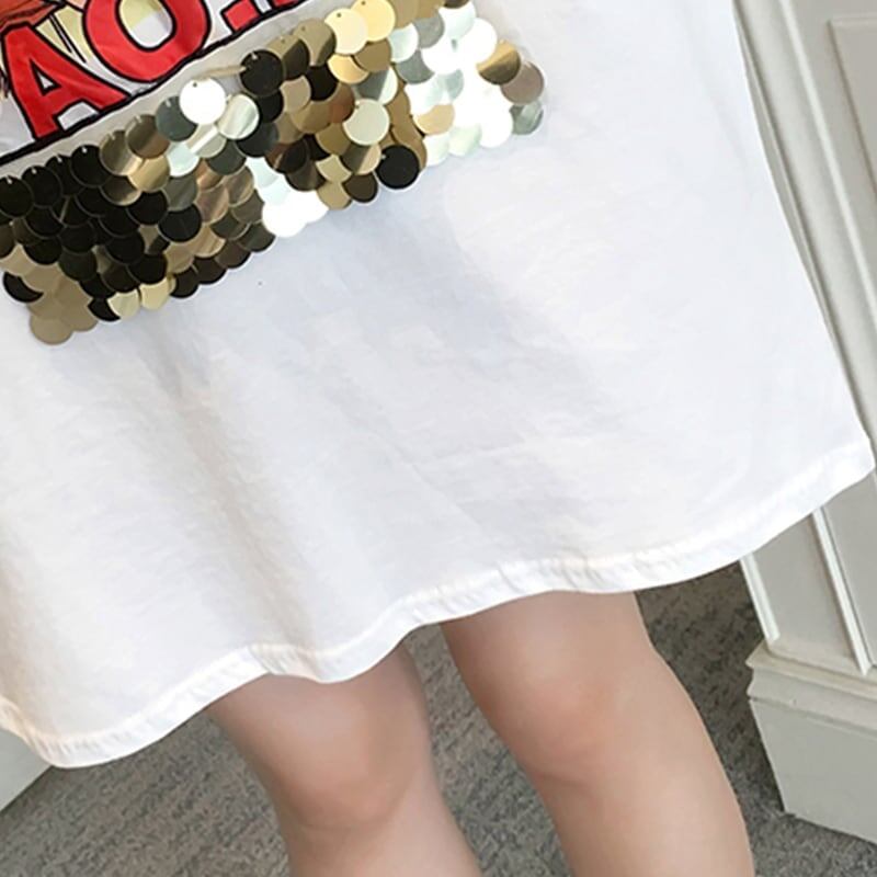 スタイリッシュ プリント 一目惚れ Tシャツ カットソー ワンピース＜S-3440＞