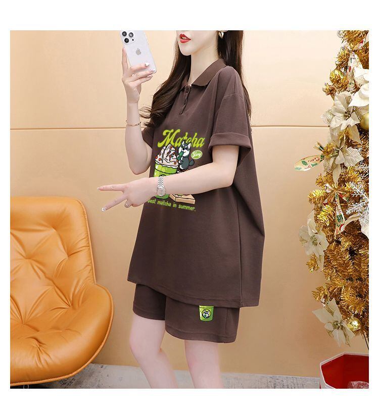超人気 プリント カジュアル 半袖Ｔシャツⅹパンツセット全3色 <S-8528>