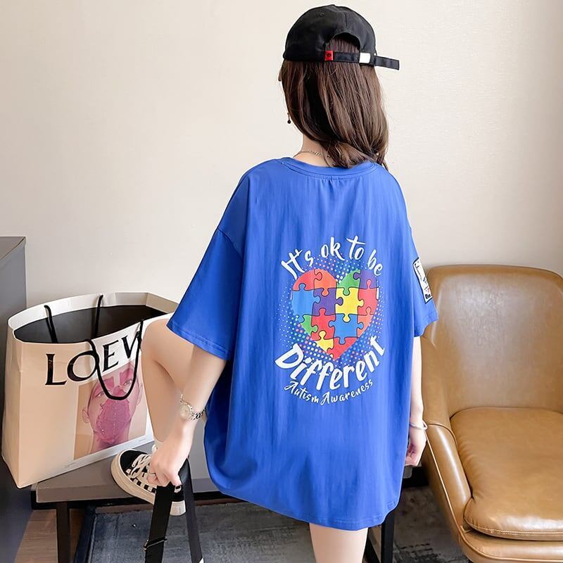 デザイン感 切り替え チャーミング プリント Tシャツ カットソー＜S-3409＞