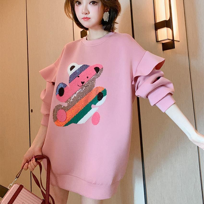 大人可愛い 美感いっぱい 好感度満載 2色選択 パーカー<S-10368>