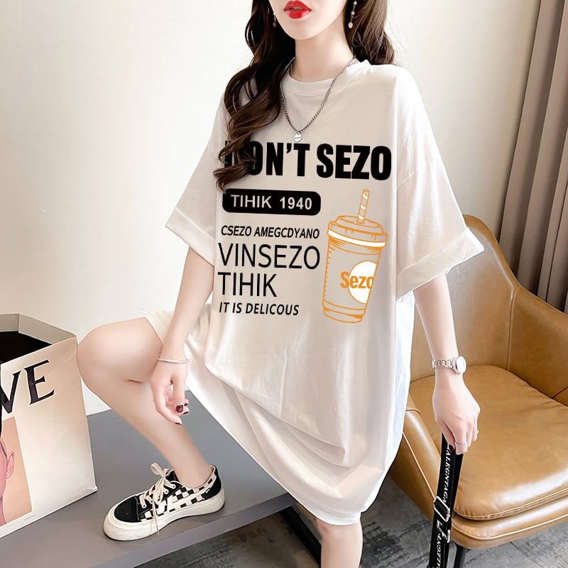 快適 ラウンドネック カジュアル 半袖 Tシャツ ワンピース＜S-8634＞