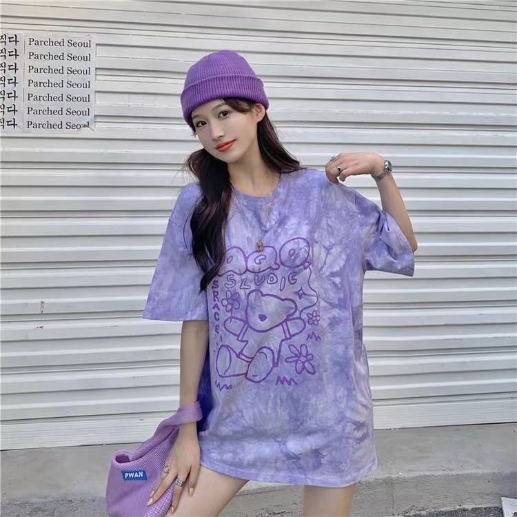 期間限定 個性派 超人気 絞り染め ゆったり 3種選択可 半袖 Tシャツ＜S-8773＞