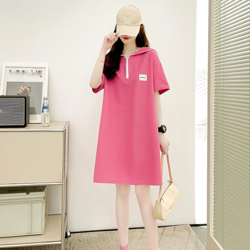 ゆったり感アップ 3色選択可 オシャレ度満点 Tシャツ カットソー ワンピース＜S-3219＞