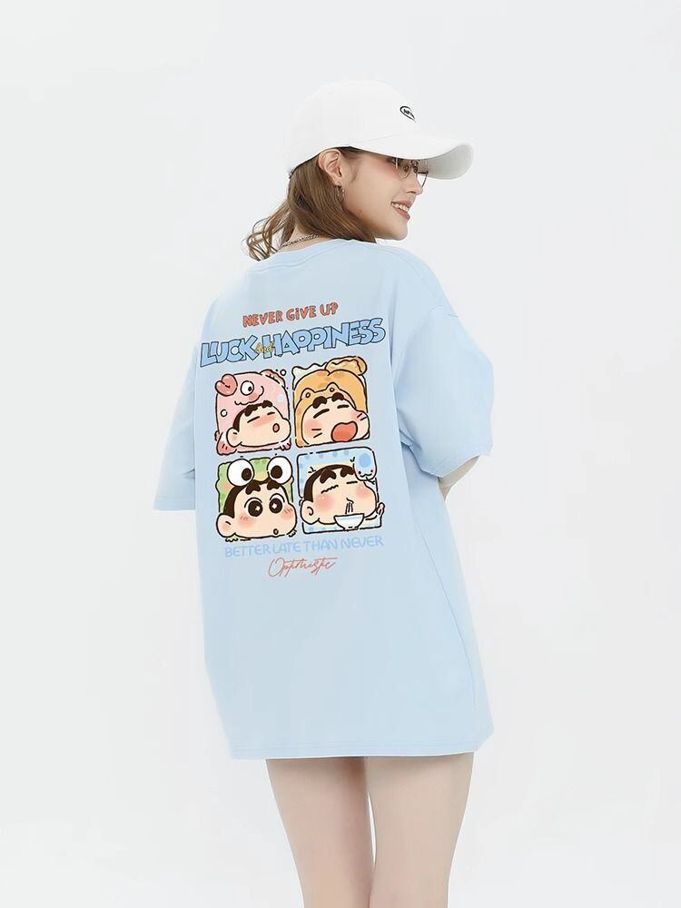 男女兼用 ゆったり 半袖 Tシャツ <S-13130>