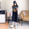 スタイリッシュ プリント 一目惚れ Tシャツ カットソー ワンピース＜S-3575＞