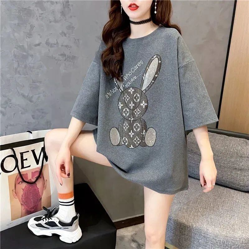 新商品 プリント ファッション ゆったり 全4色 半袖 Tシャツ＜S-8706＞