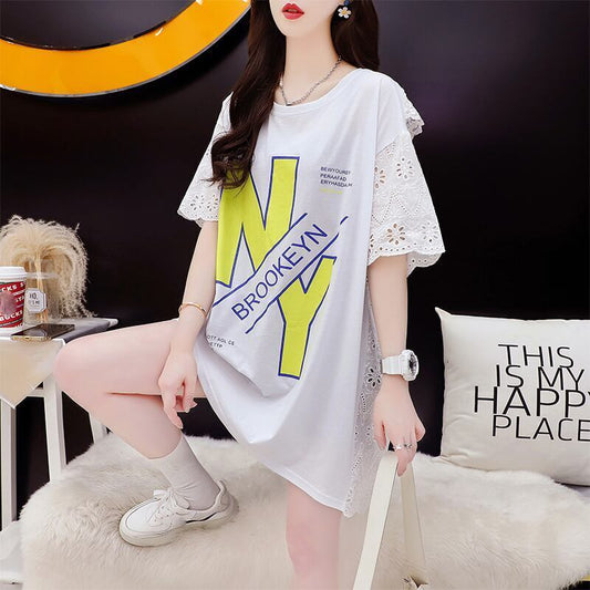 デザイン感 3色選択可 合わせやすい プリント Tシャツ カットソー＜S-3095＞