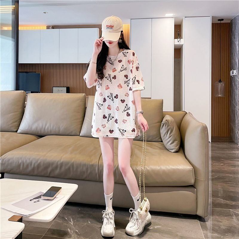 【半額！期間限定！！】売り切れ必至 アバンギャルド カジュアル プリント 半袖Tシャツ＜S-8577＞