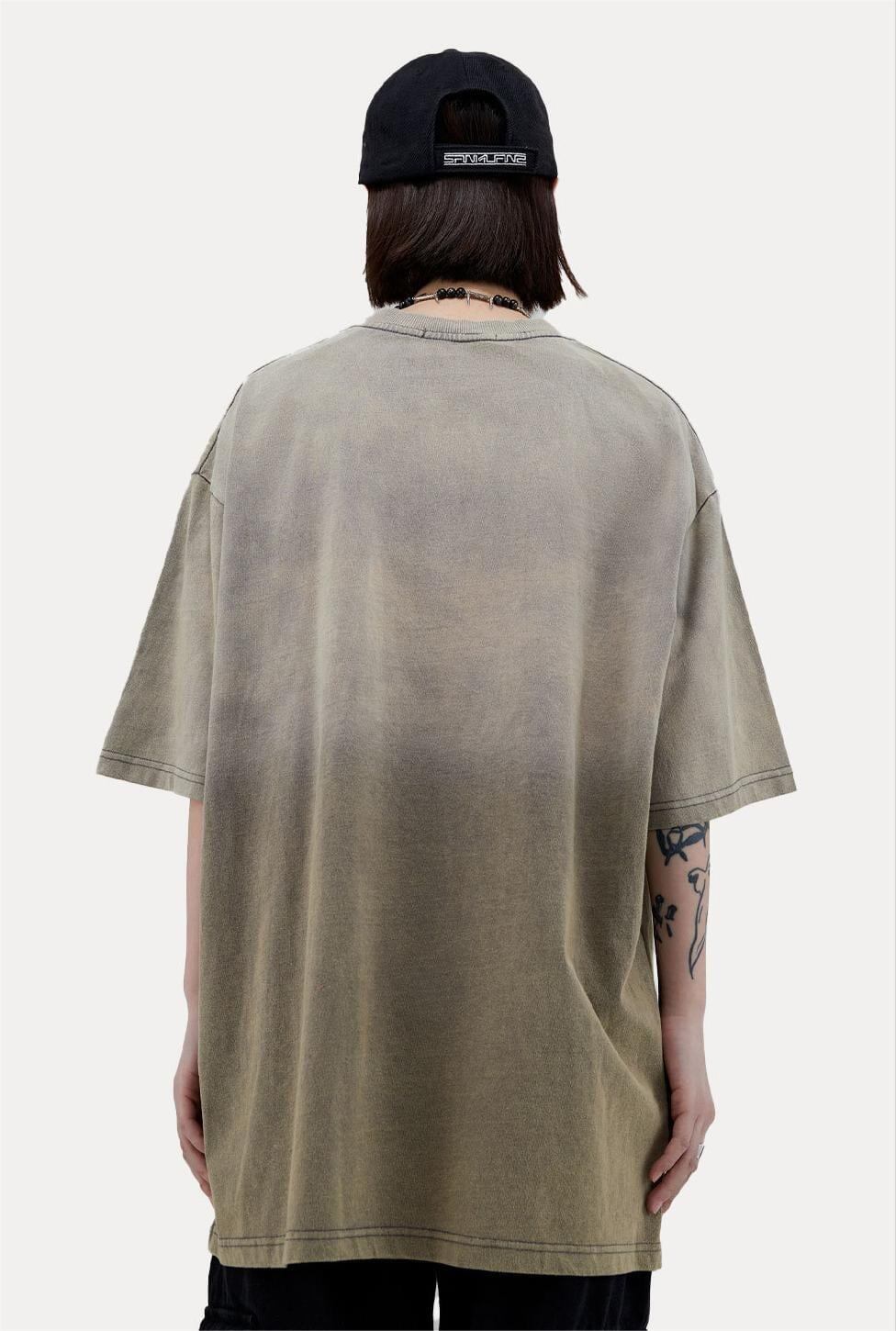 トレンドのアメリカンストリートビッグレタープリント半袖Tシャツ<S-2904>