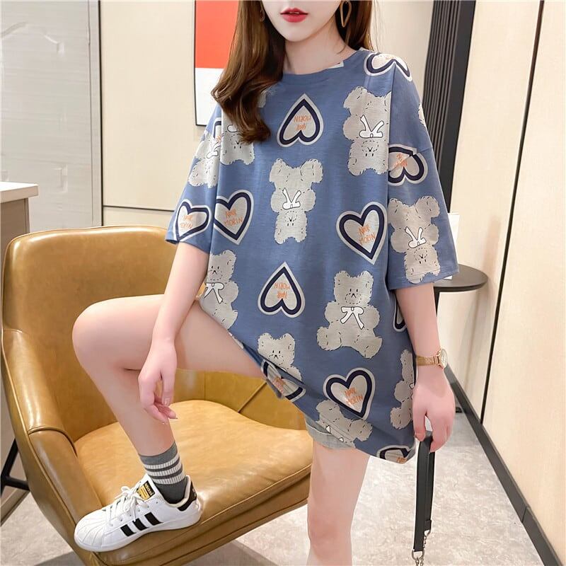 好感度満載 プリント 美感いっぱい Tシャツ カットソー＜S-3343＞