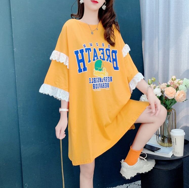 コットンレーストリム半袖Tシャツ<S-3028>