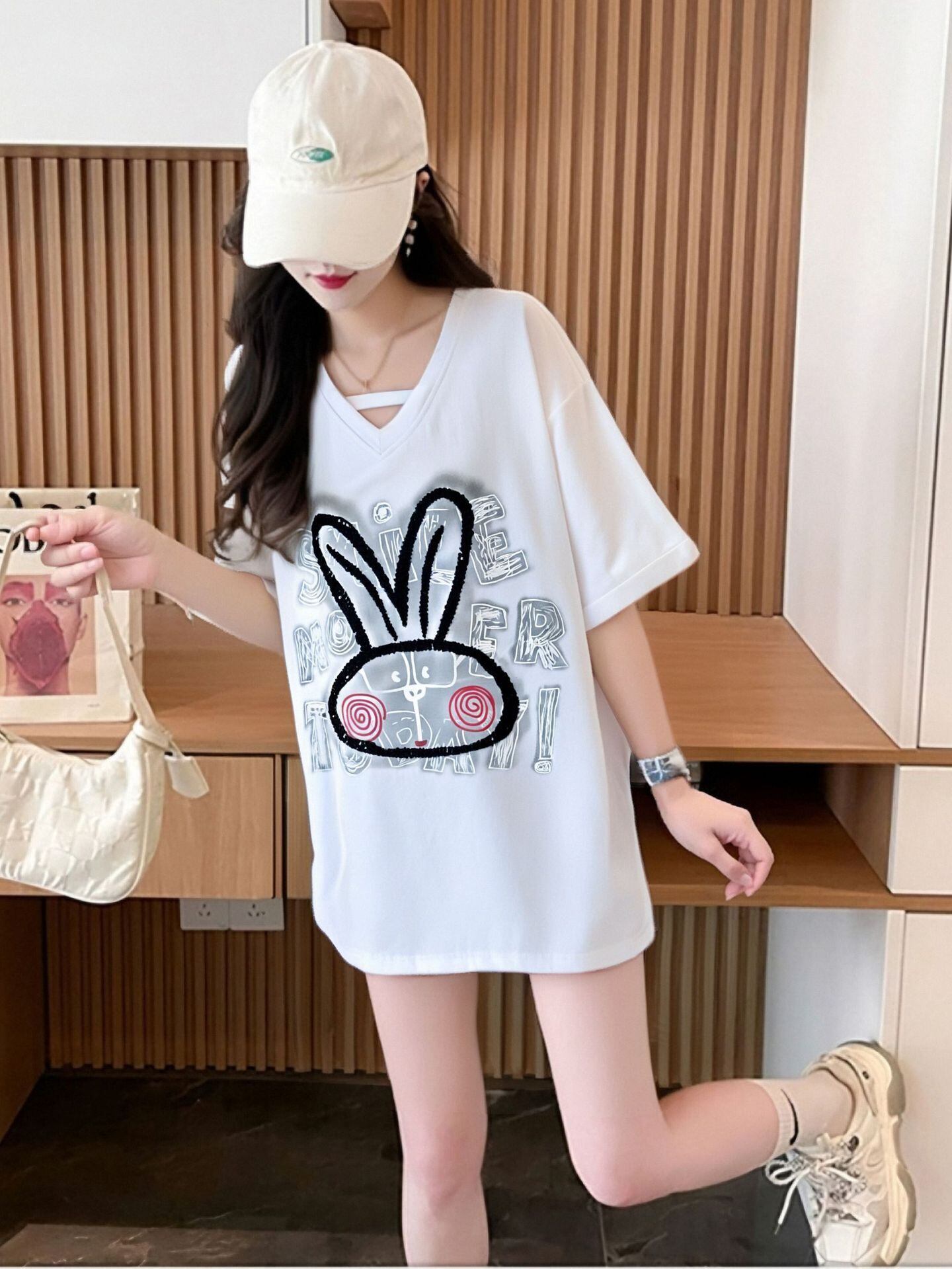 キュート 好感度UP 海外トレンド カジュアル 全4色 半袖 Tシャツ ＜S-11097＞