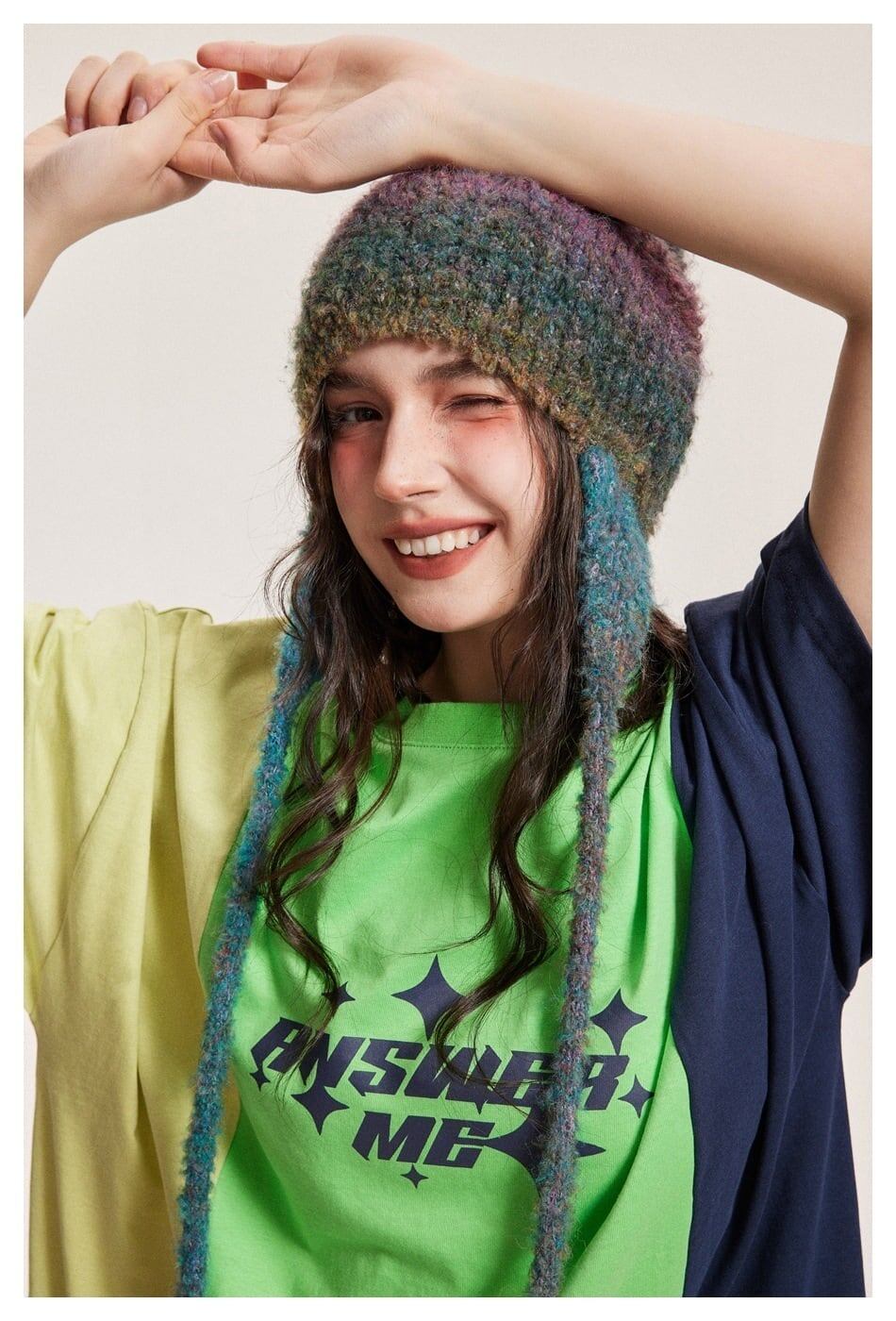タイドブランドデザインセンス配色レトロプリントコットンTシャツ<S-2899>