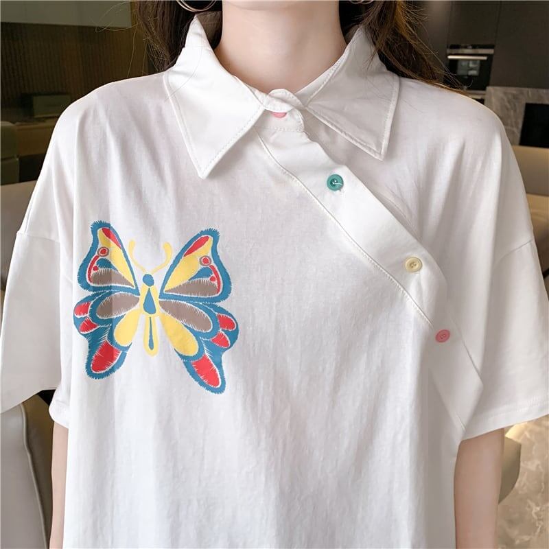 個性的なデザイン プリント 一目惚れ Tシャツ カットソー＜S-3044＞