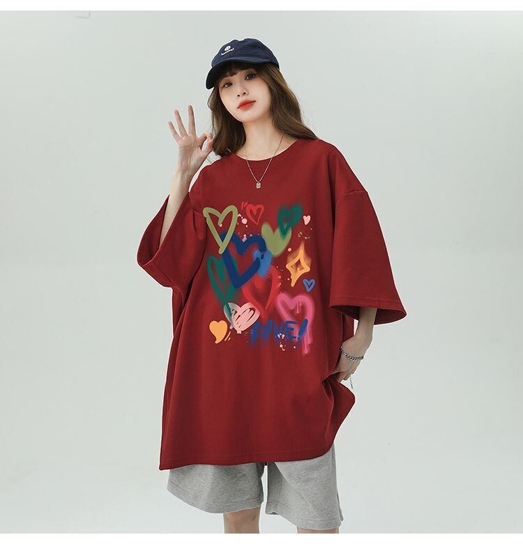 売り切れ必至 プリント ファッション 4色選択 半袖Tシャツ＜S-8594＞