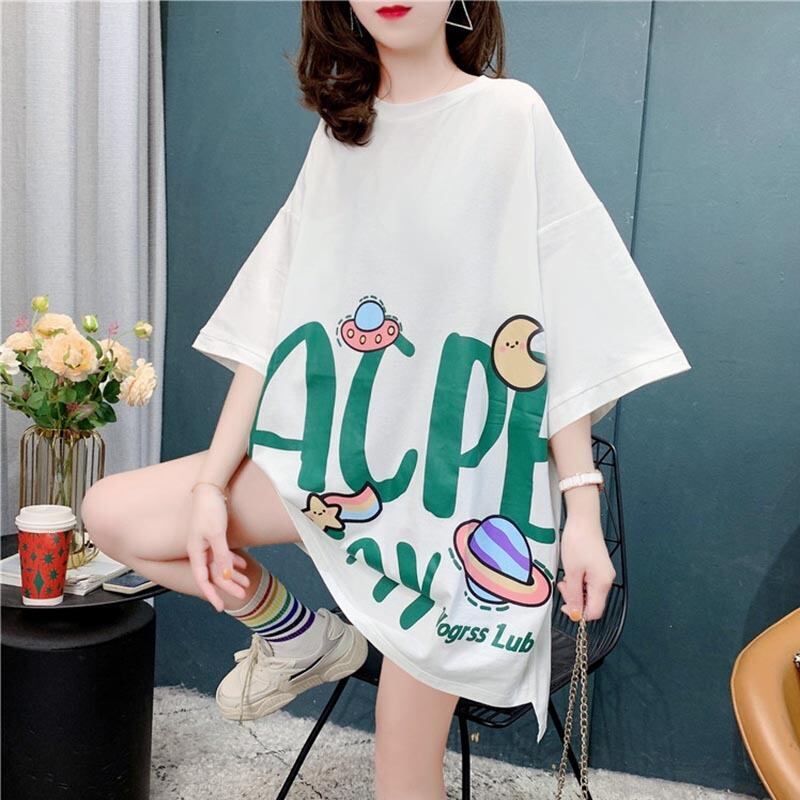 ファッション 切り替え 美人度アップ プリント Tシャツ カットソー＜S-3636＞