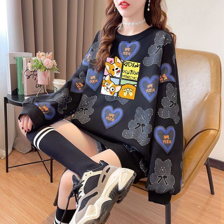 定番シンプル sweet系可愛い 美感いっぱい 2色選択 スウェット<S-10408>