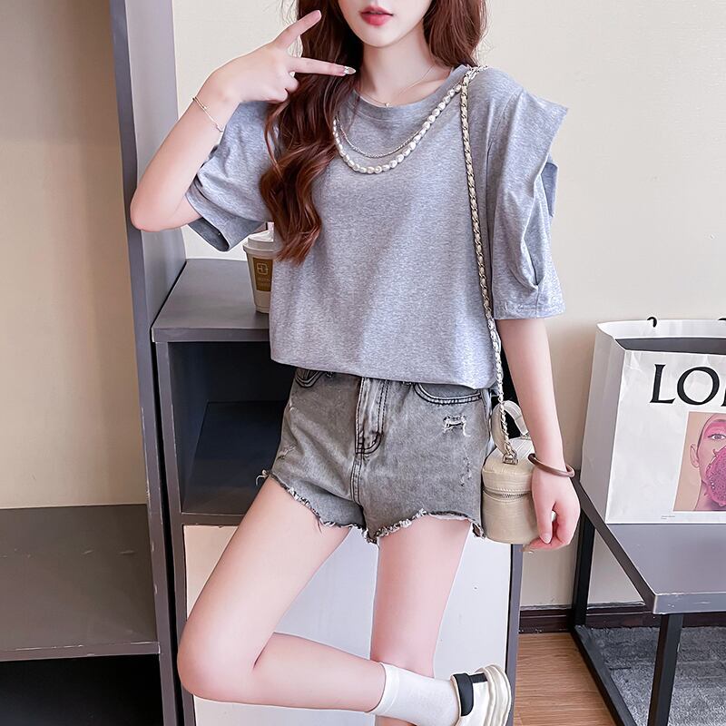 売り切れ必至 簡潔 個性派 ファッション 全3色 半袖Tシャツ<S-8514>