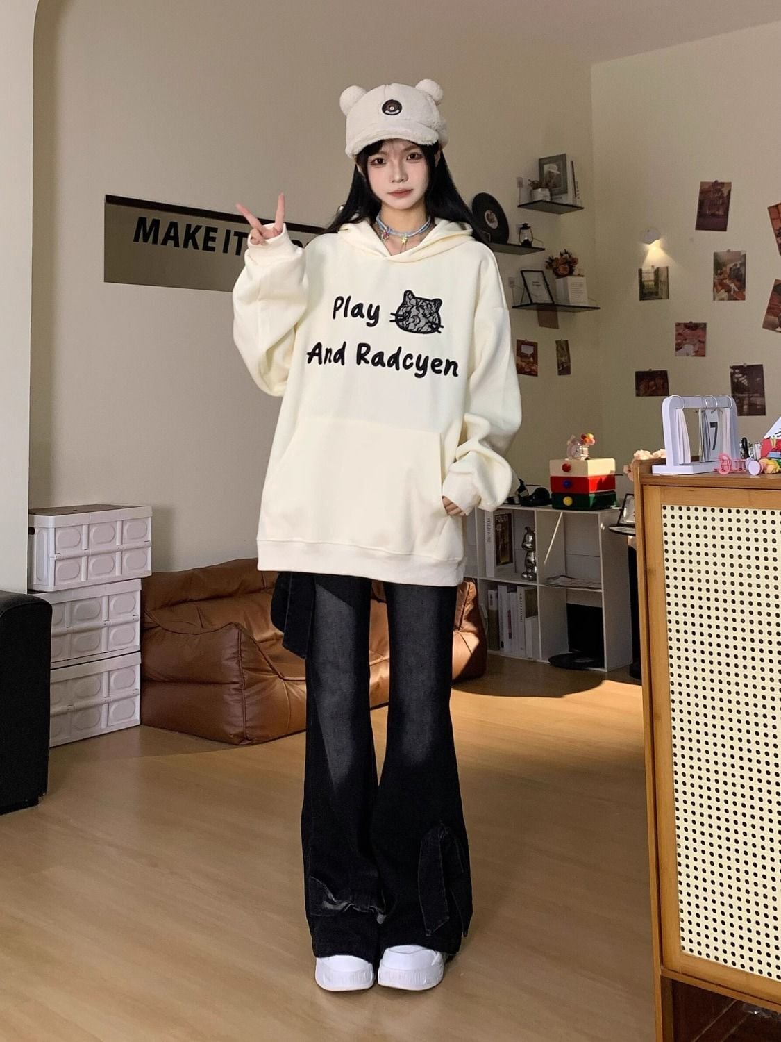 人気上昇中 大人可愛い 個性的なデザイン カジュアル 肌触り抜群 男女兼用 パーカー<S-9801>