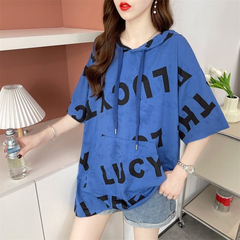 着心地抜群 切り替え 女性力を高める プリント Tシャツ カットソー＜S-3489＞