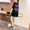 ファッションデザインレースミドル丈半袖Tシャツ<S-3017>