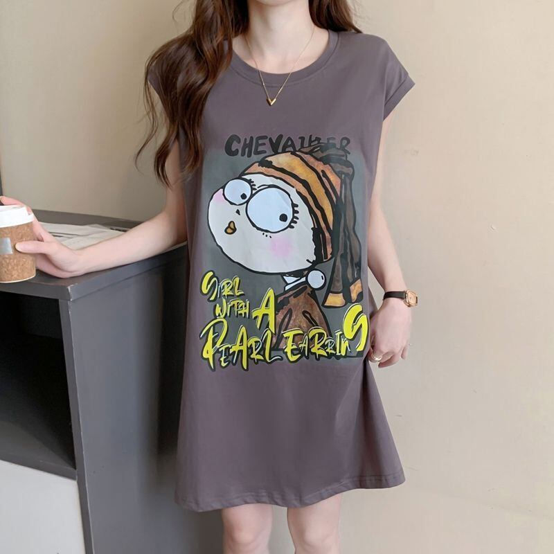真夏も快適 着心地良い ファッション感満々 プリント全4色 ノースリーブ Tシャツ カットソー＜S-9161＞