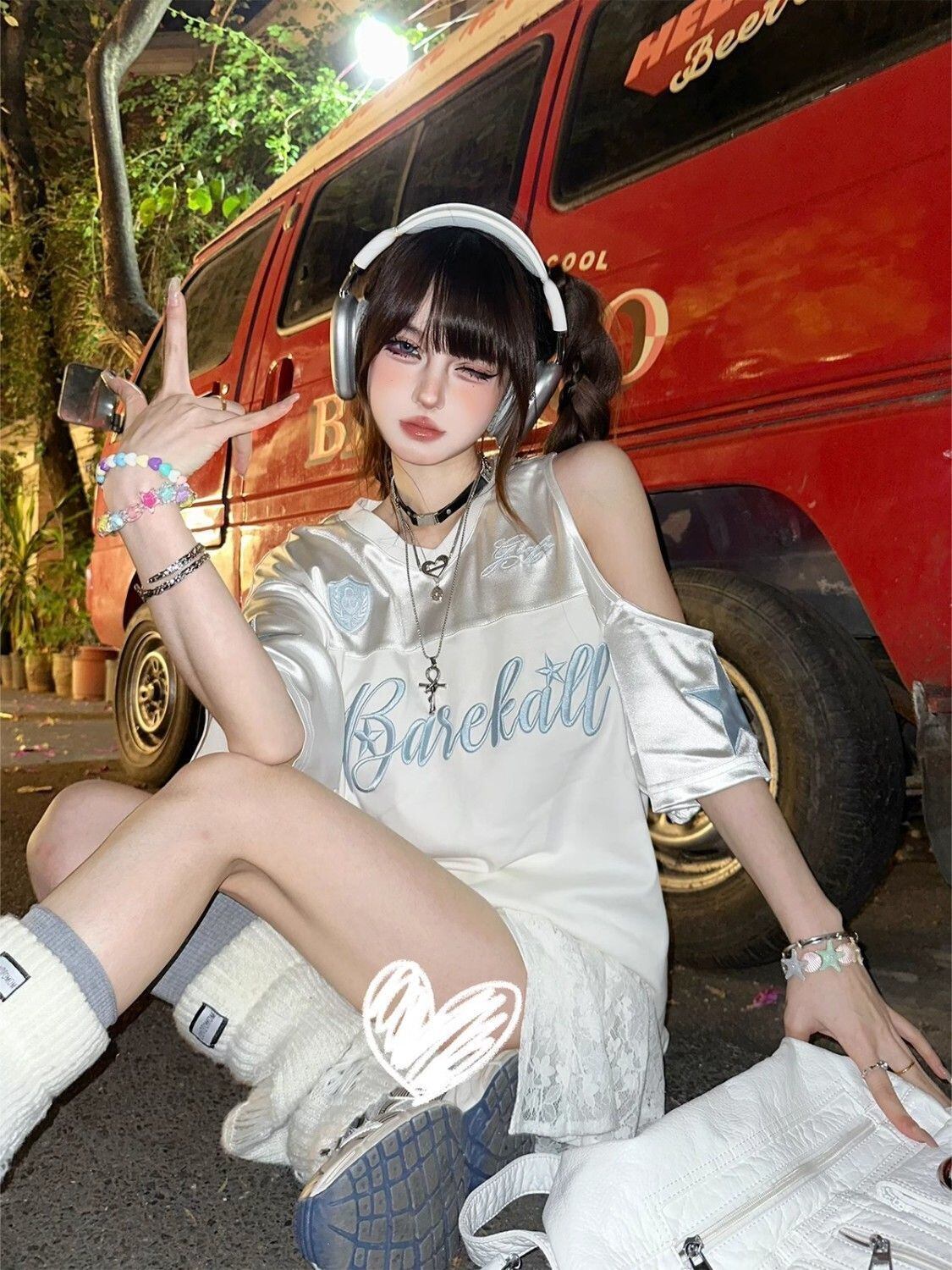 夏新作 オフショルダー ファッションTシャツ <S-13198>