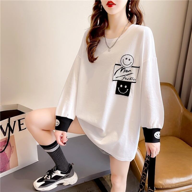 美感いっぱい 切り替え 好感度満載 プリント Tシャツ カットソー＜S-3661＞