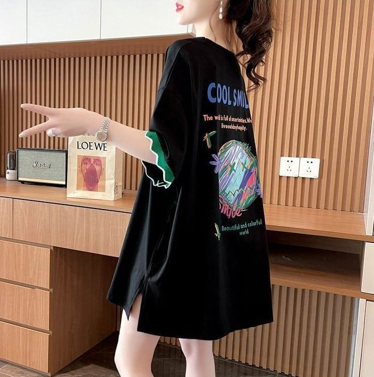 【半額！期間限定！！】デザインセンスニッチなミドル丈半袖Tシャツ2023新スタイル<S-3007>