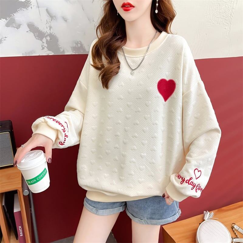 定番シンプル アルファベット刺? ハートマーク 三色 スウェット＜S-3996＞