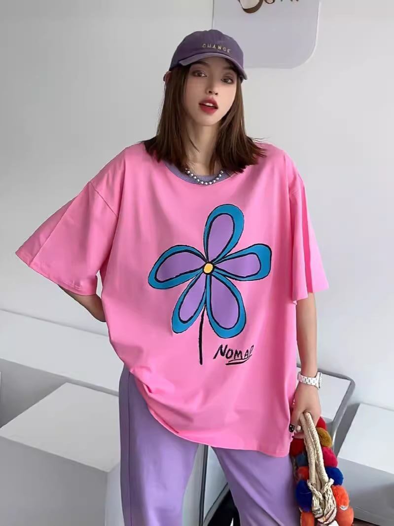【新商品】大注目ビッグロゴ  ゆったりトップス 半袖Tシャツ全3色＜S-4917＞
