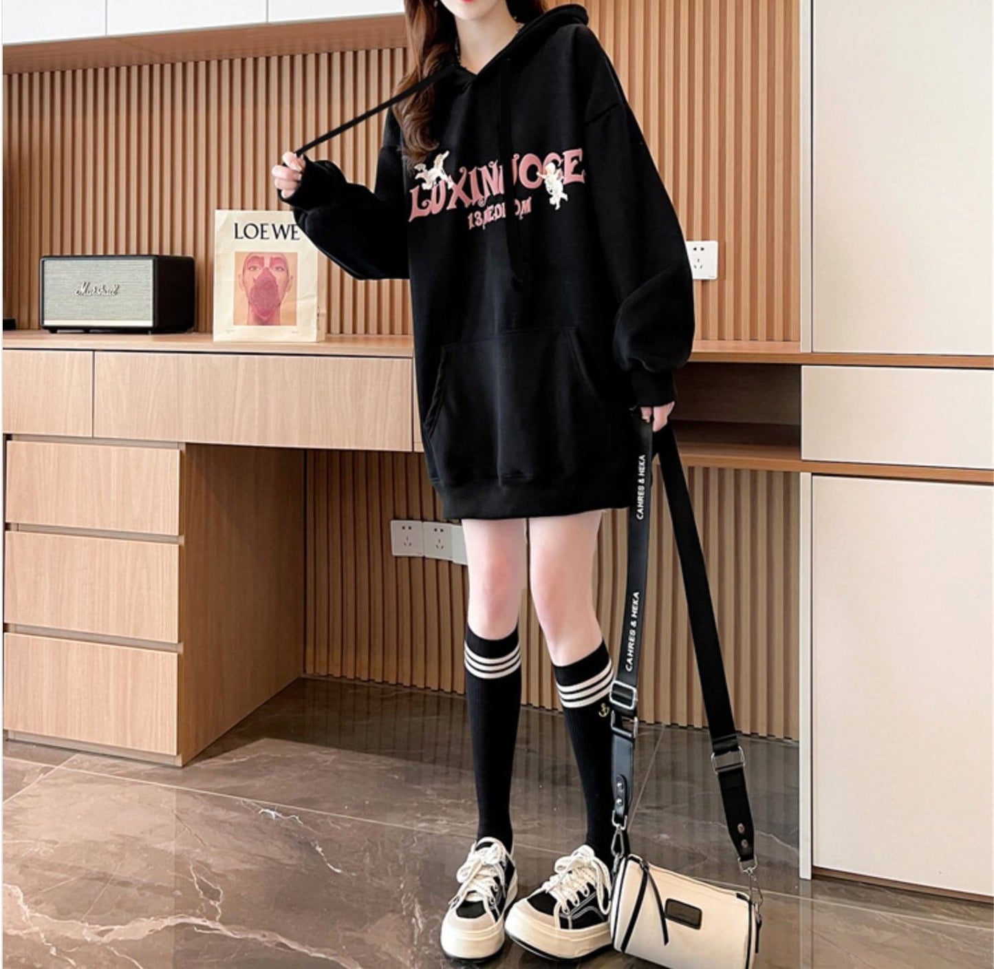 着心地良い ゆったり 美人度アップ パーカー<S-3929>