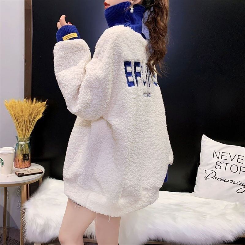 もこもこハイネックボアトレーナー全3色厚手スウェット<S-4394>