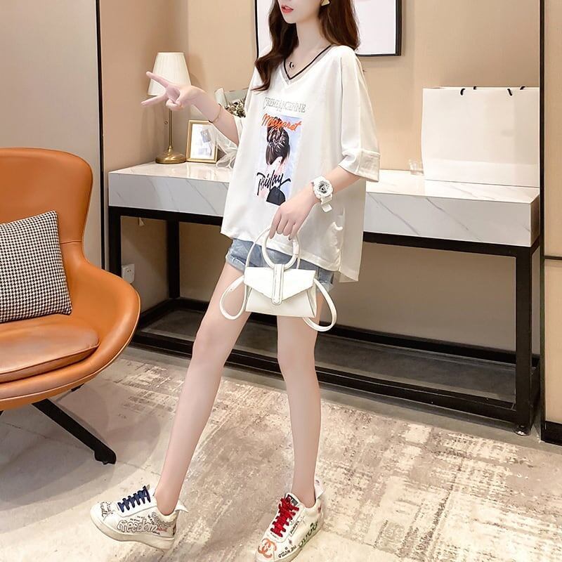 着心地抜群 3色選択可 女性力を高める Vネック Tシャツ カットソー＜S-3094＞
