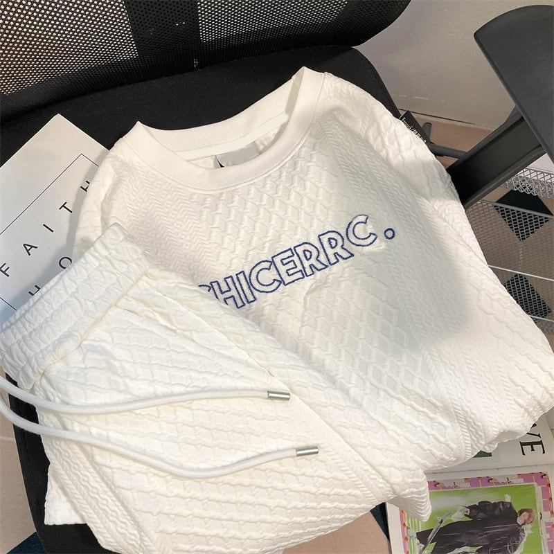 レトロ 切り替え 好感度満載 Tシャツ＋ショートパンツ セットアップ＜S-3379＞