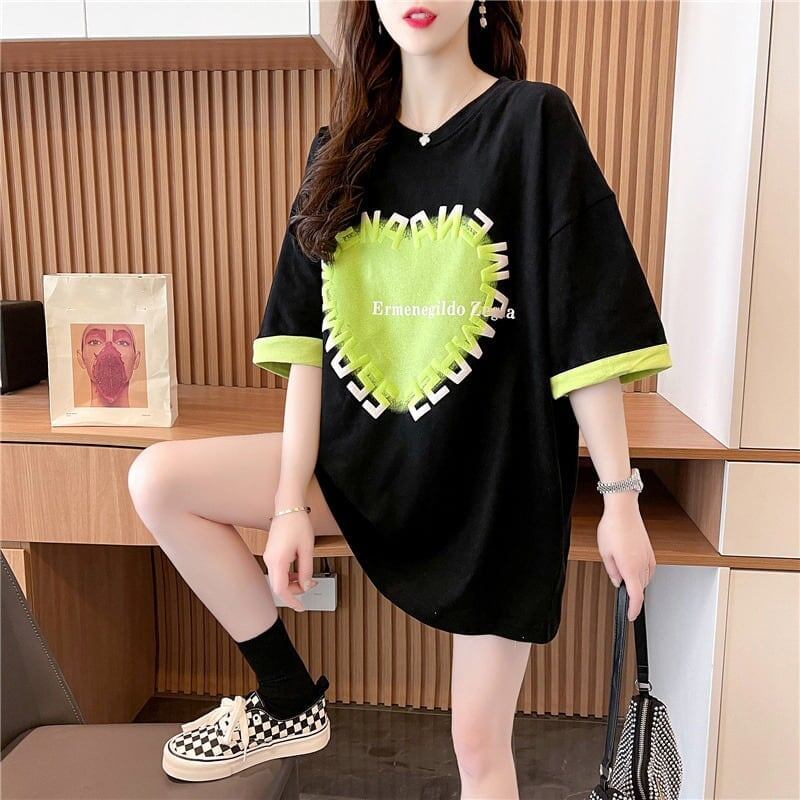 オシャレ度満点 ラウンドネック 美感いっぱい プリント Tシャツ カットソー＜S-2911＞