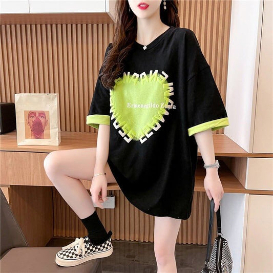 オシャレ度満点 ラウンドネック 美感いっぱい プリント Tシャツ カットソー＜S-2911＞