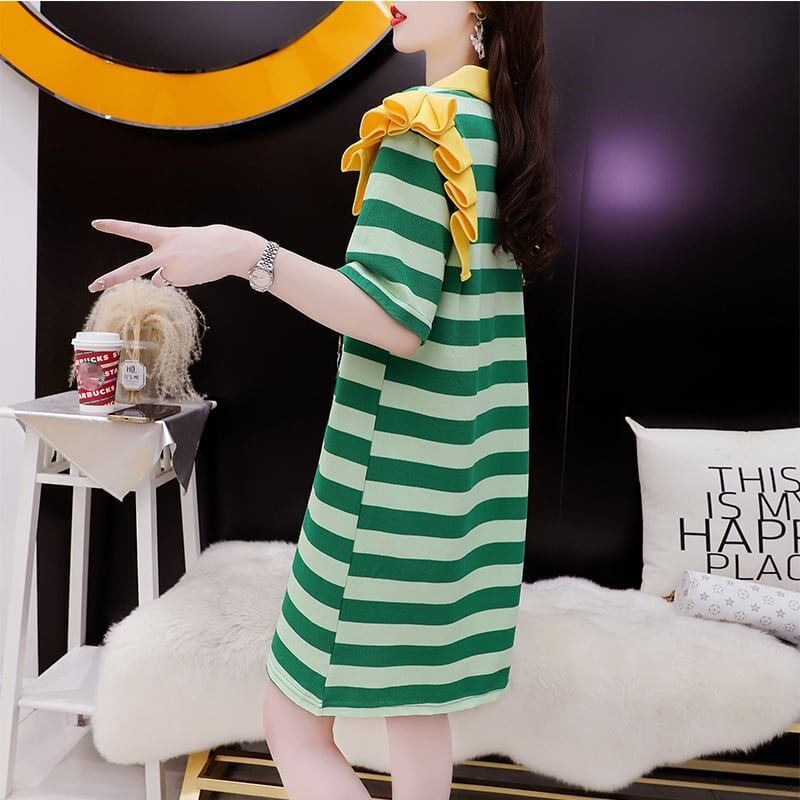 個性的なデザイン プリント オシャレ度満点 Tシャツ カットソー ワンピース＜S-3514＞